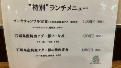 八重山そばが品切れの為特別メニューのご案内